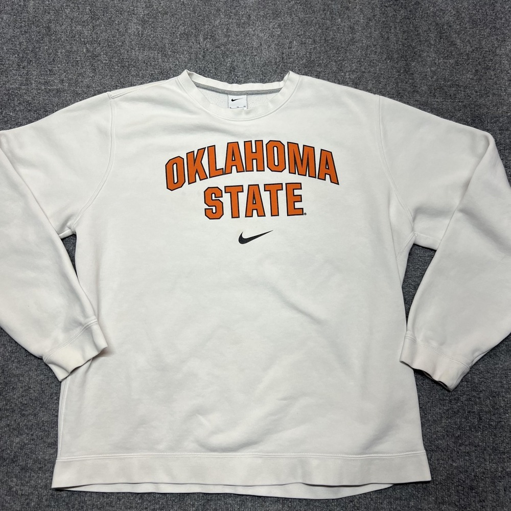 Oklahoma State Cowboys Sweatshirt Mens XL White NCAA College Nike Crewneck
